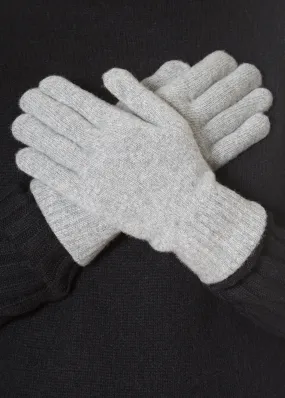 Mens Light Grey Gloves 'Cashmere Blend'