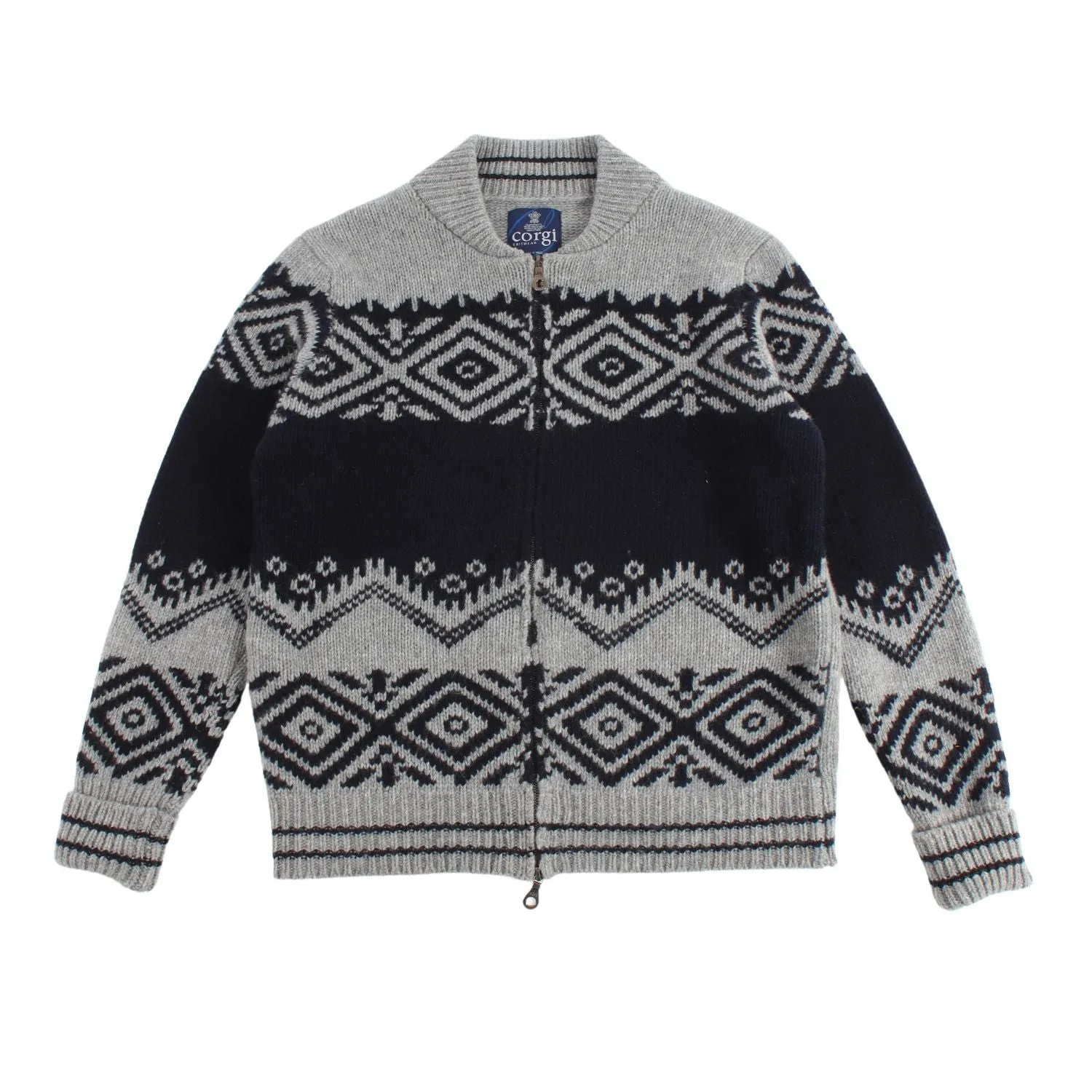 Men's Zip Front Fair Isle Bomber Jacket