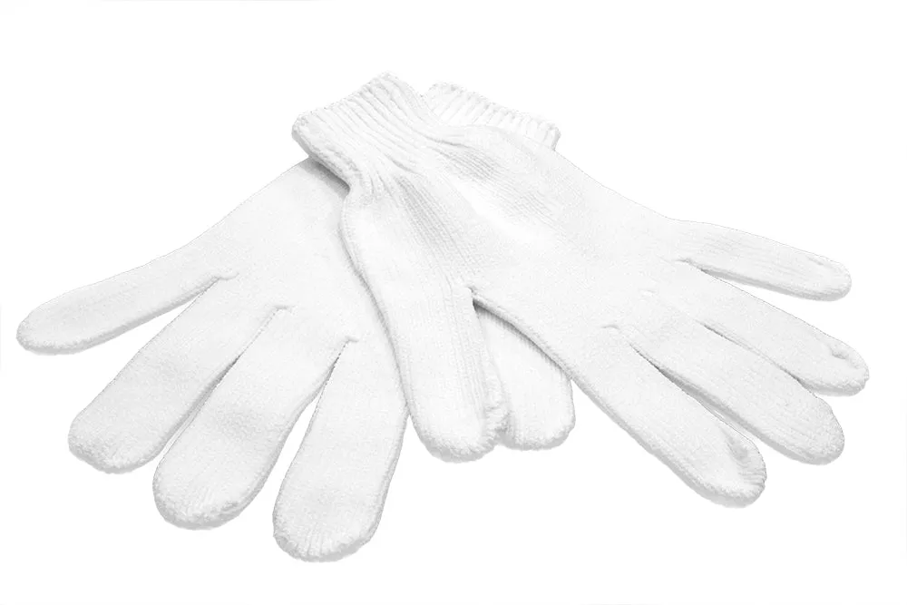 Microfiber Five Finger White Glove (single)