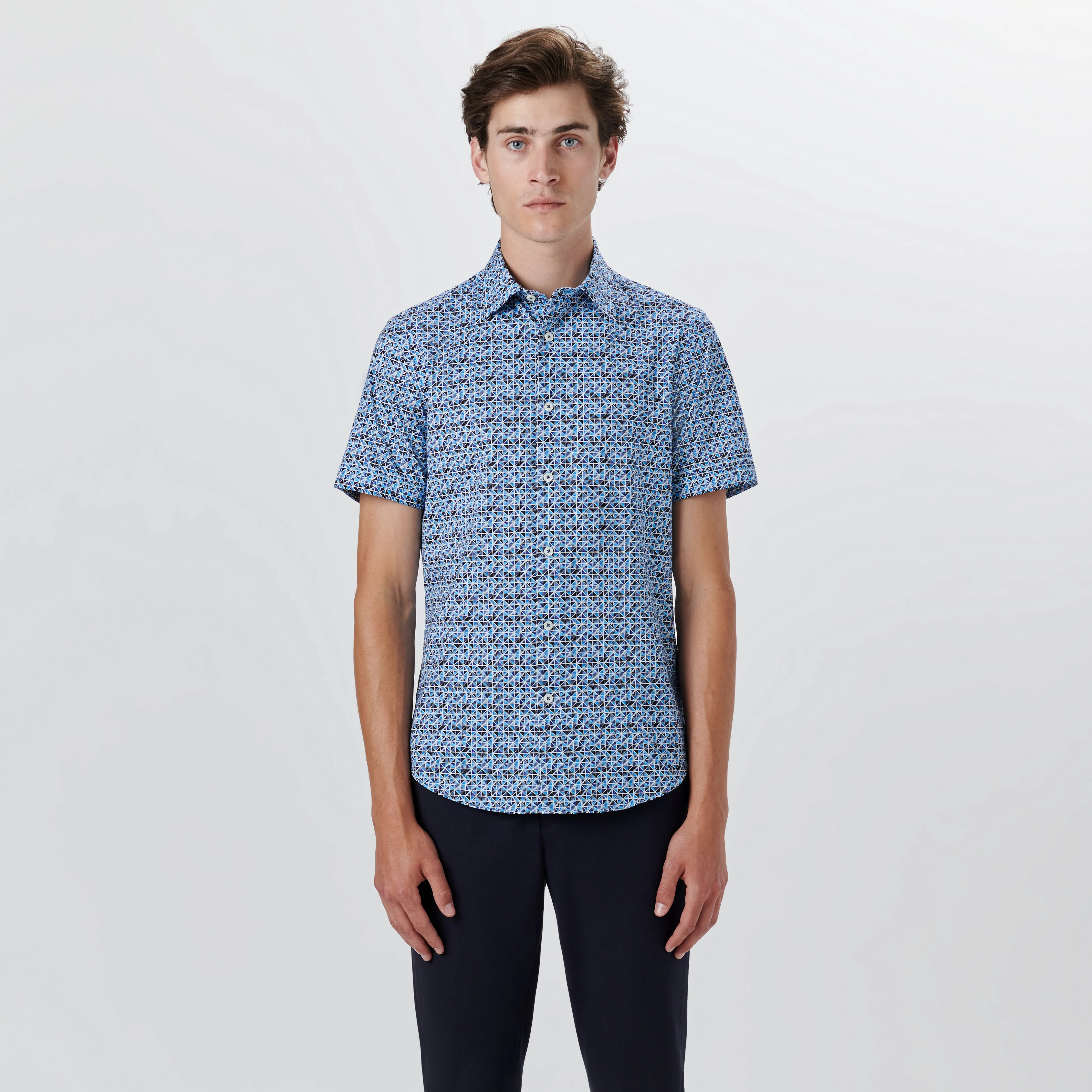 MILES Diamond Print OoohCotton Short Sleeve Shirt