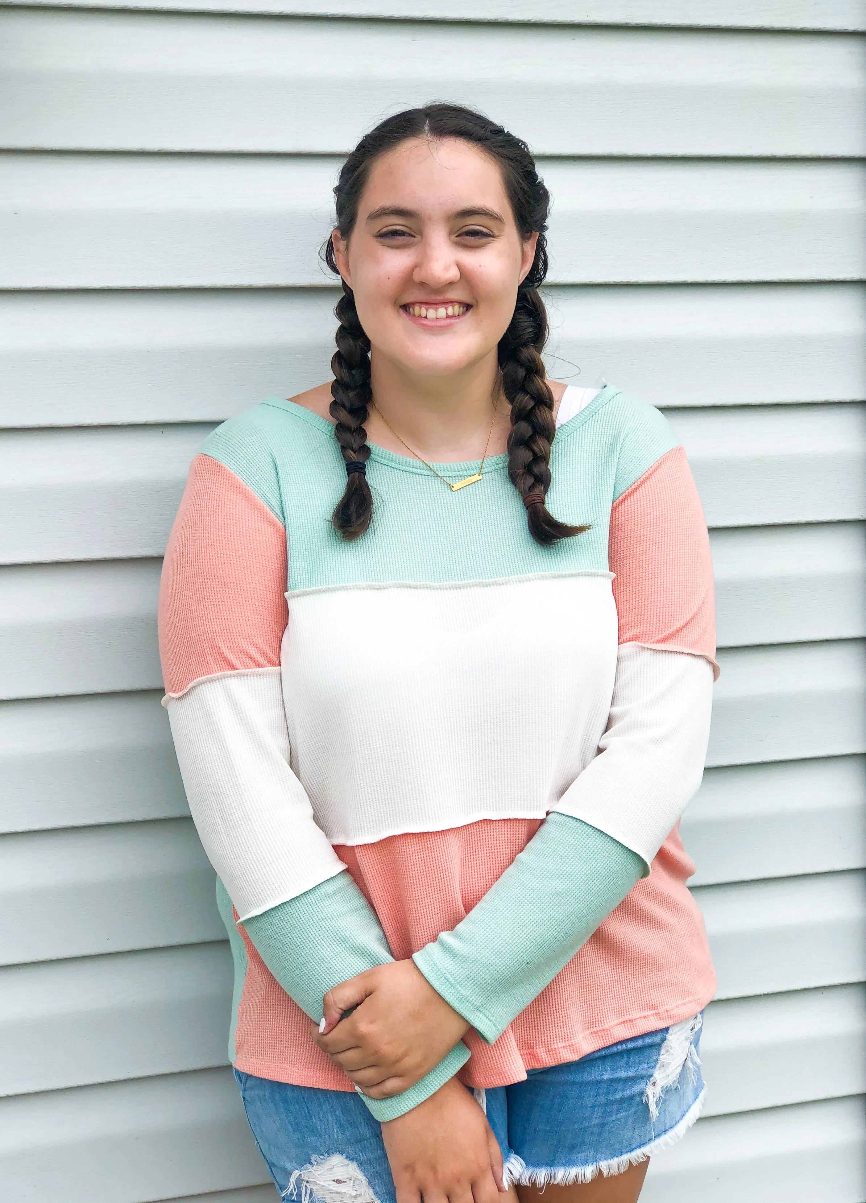 Mint   Peach Soft Summer Sweater