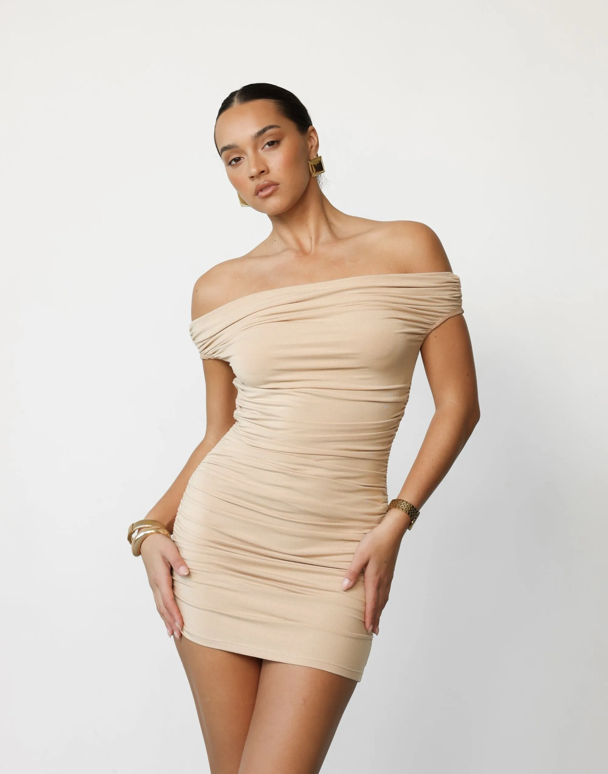 Monaco Mini Dress (Camel) - By Lioness