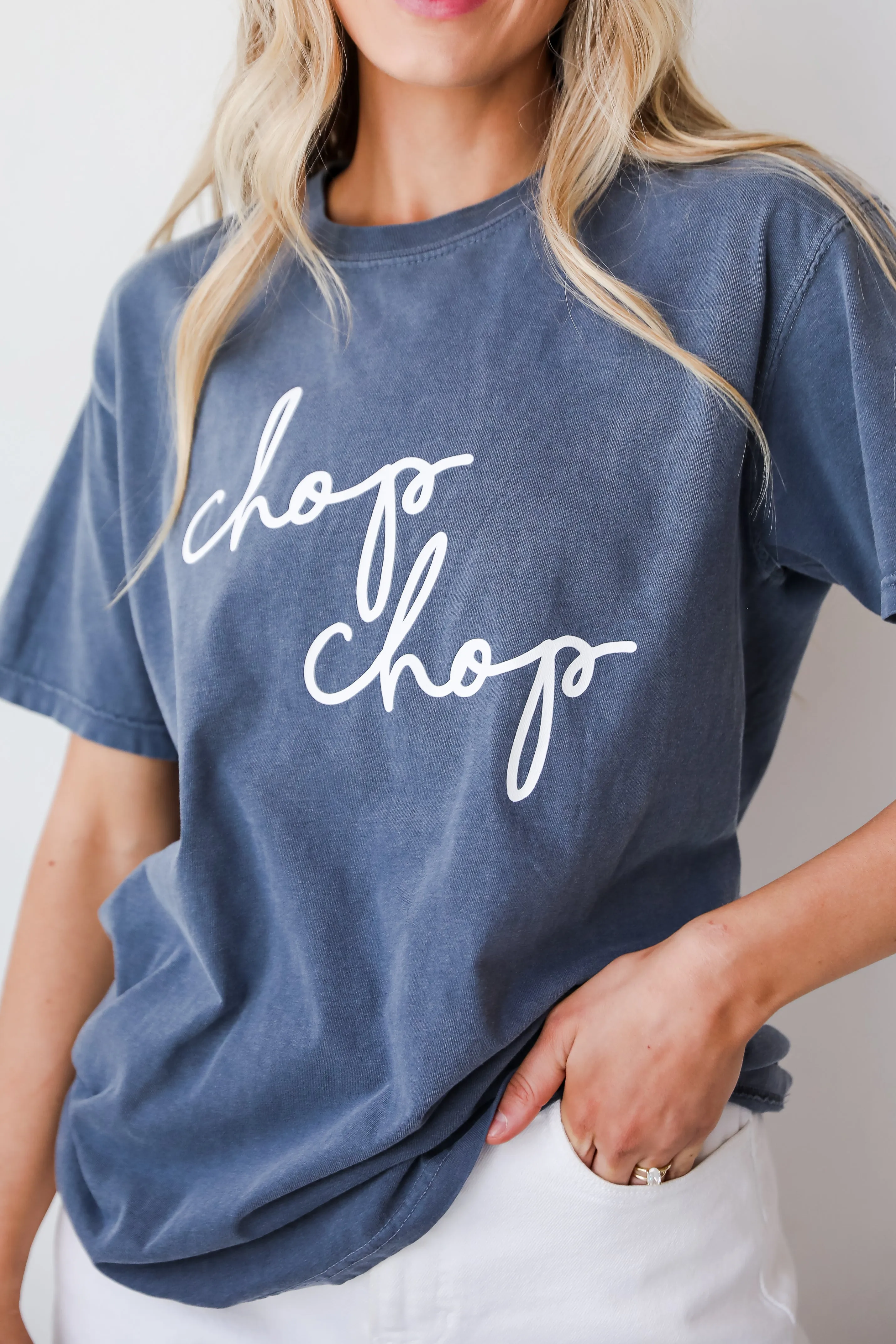 Navy Chop Chop Graphic Tee