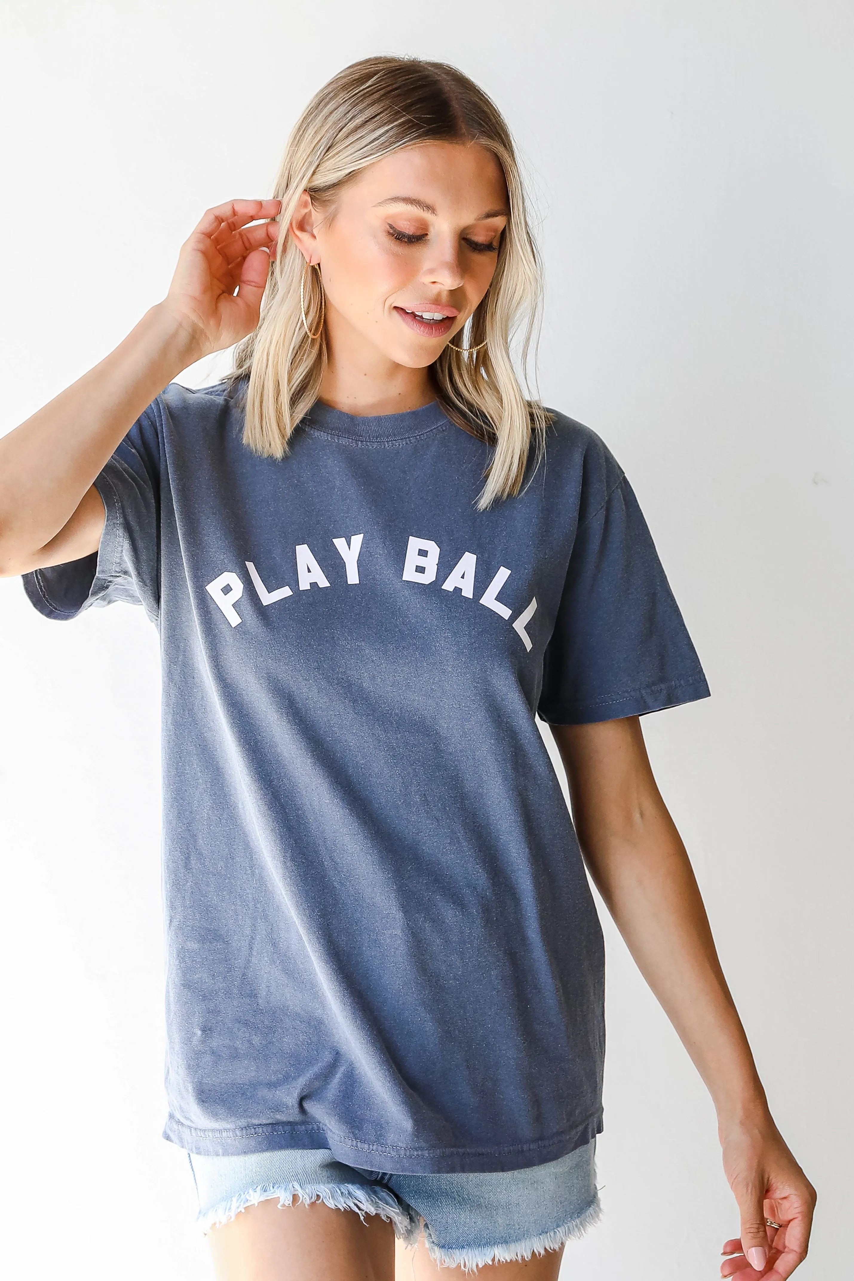 Navy Play Ball Graphic Tee