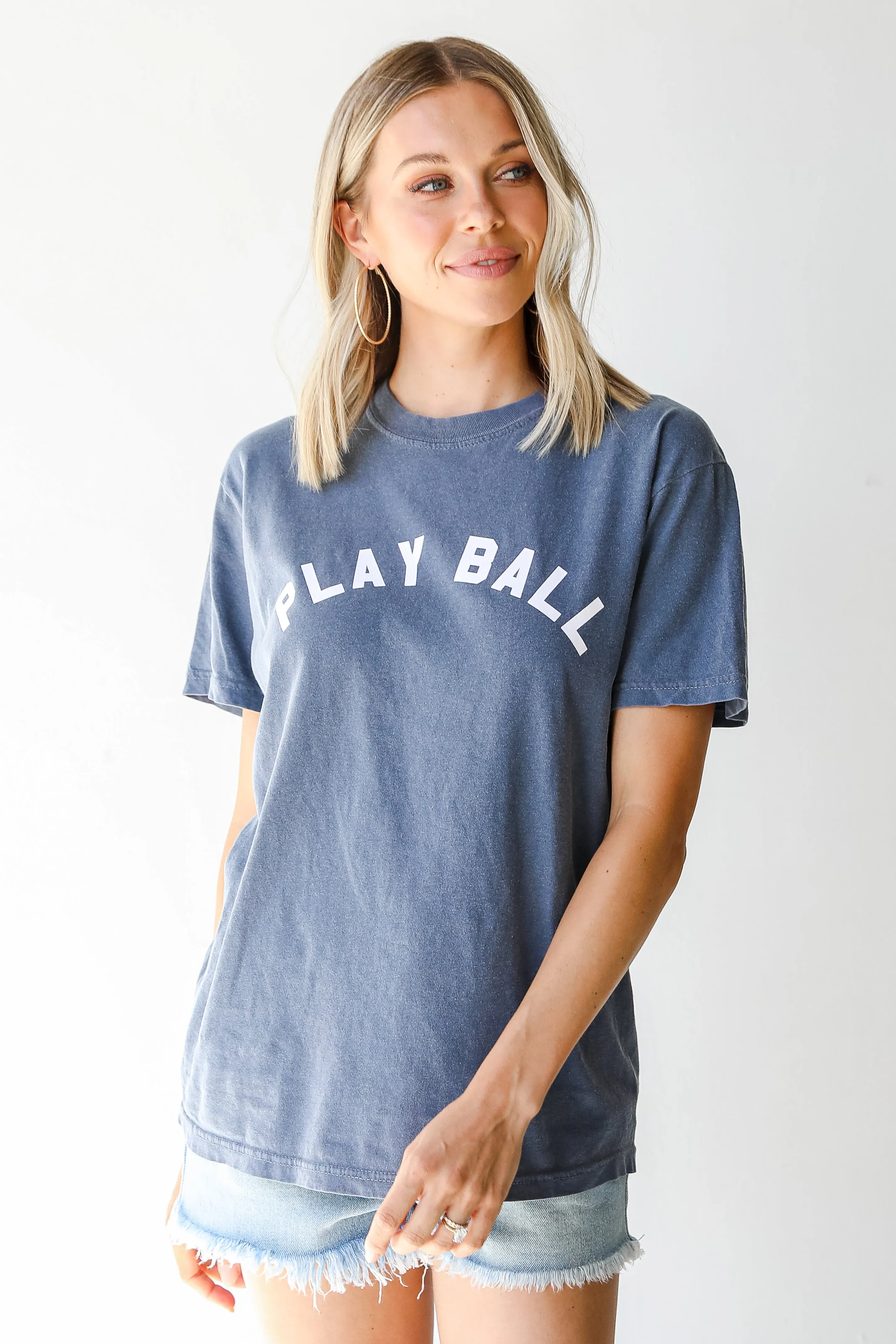 Navy Play Ball Graphic Tee