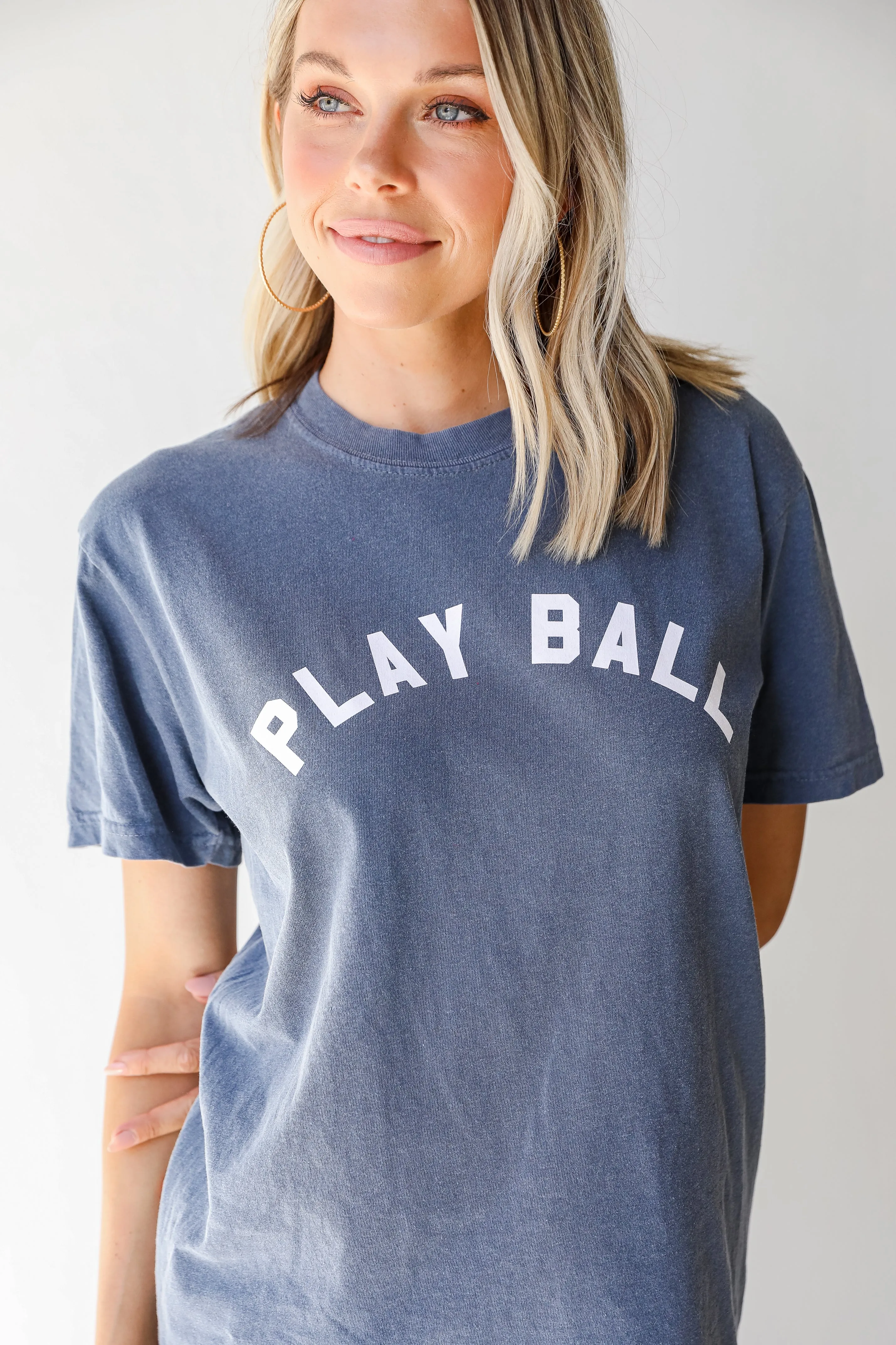 Navy Play Ball Graphic Tee