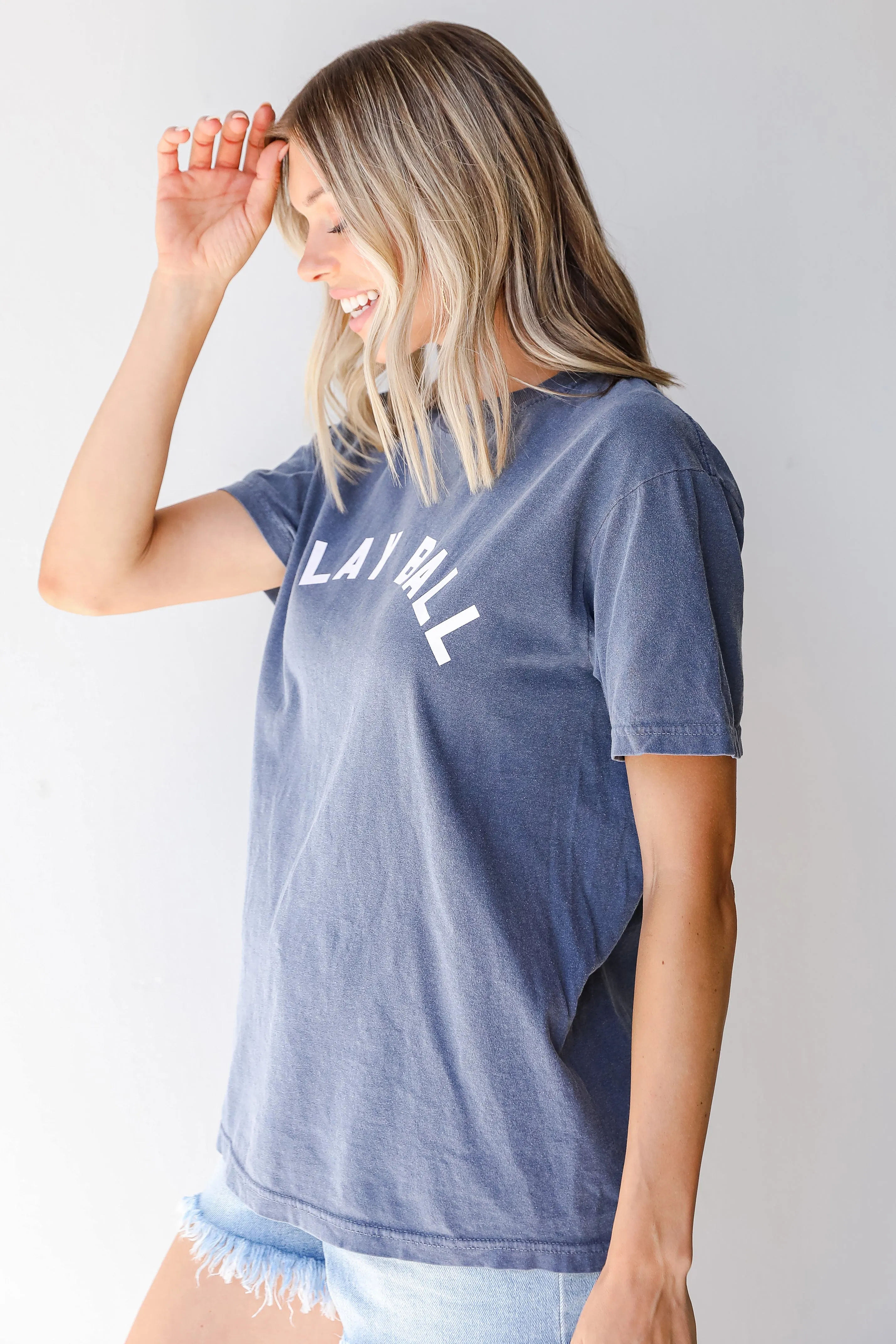 Navy Play Ball Graphic Tee