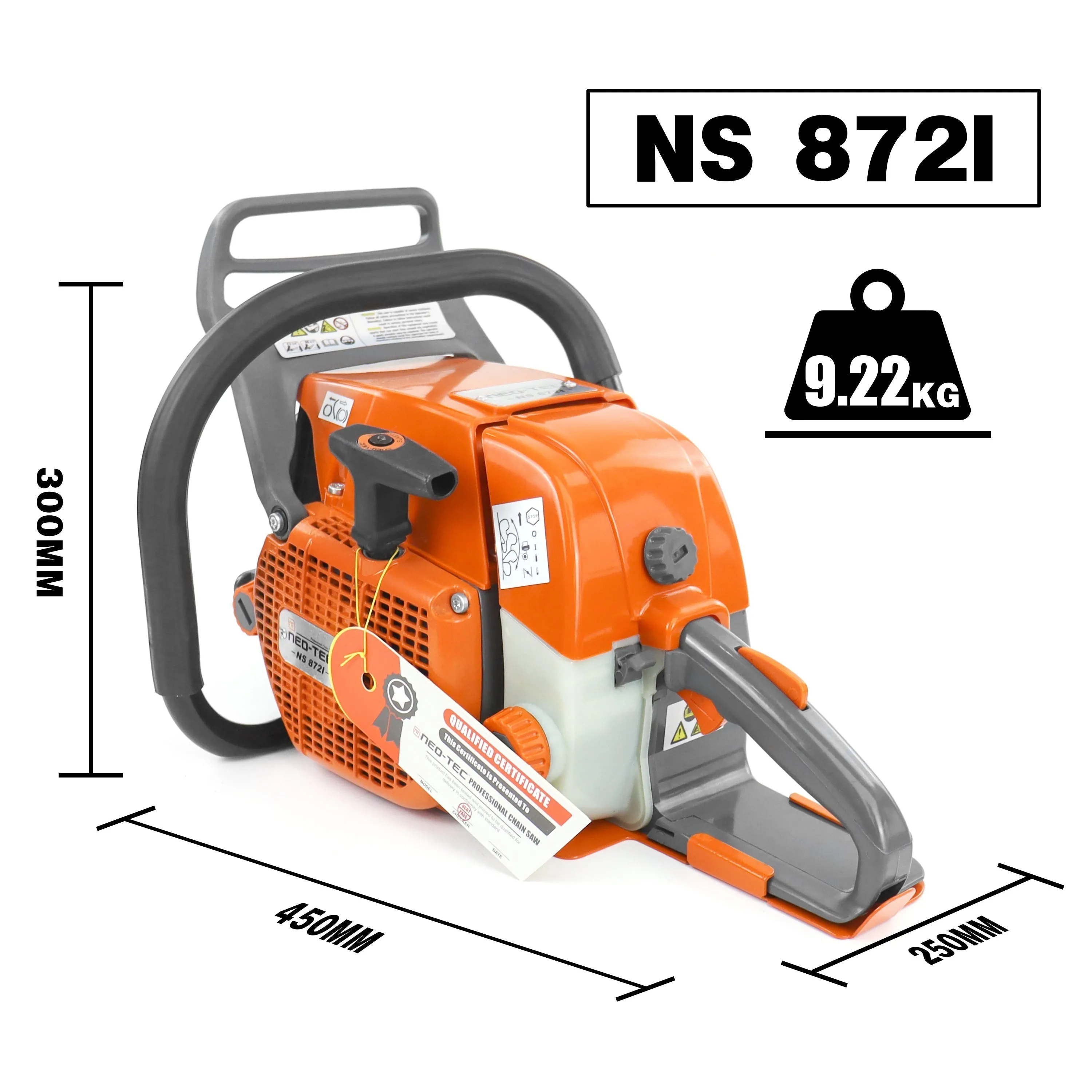 Neo-tec Chainsaw NS872i 70cc 72cc 24in 24 25 inch Best Chinese Chainsaw Worldwide Shipping