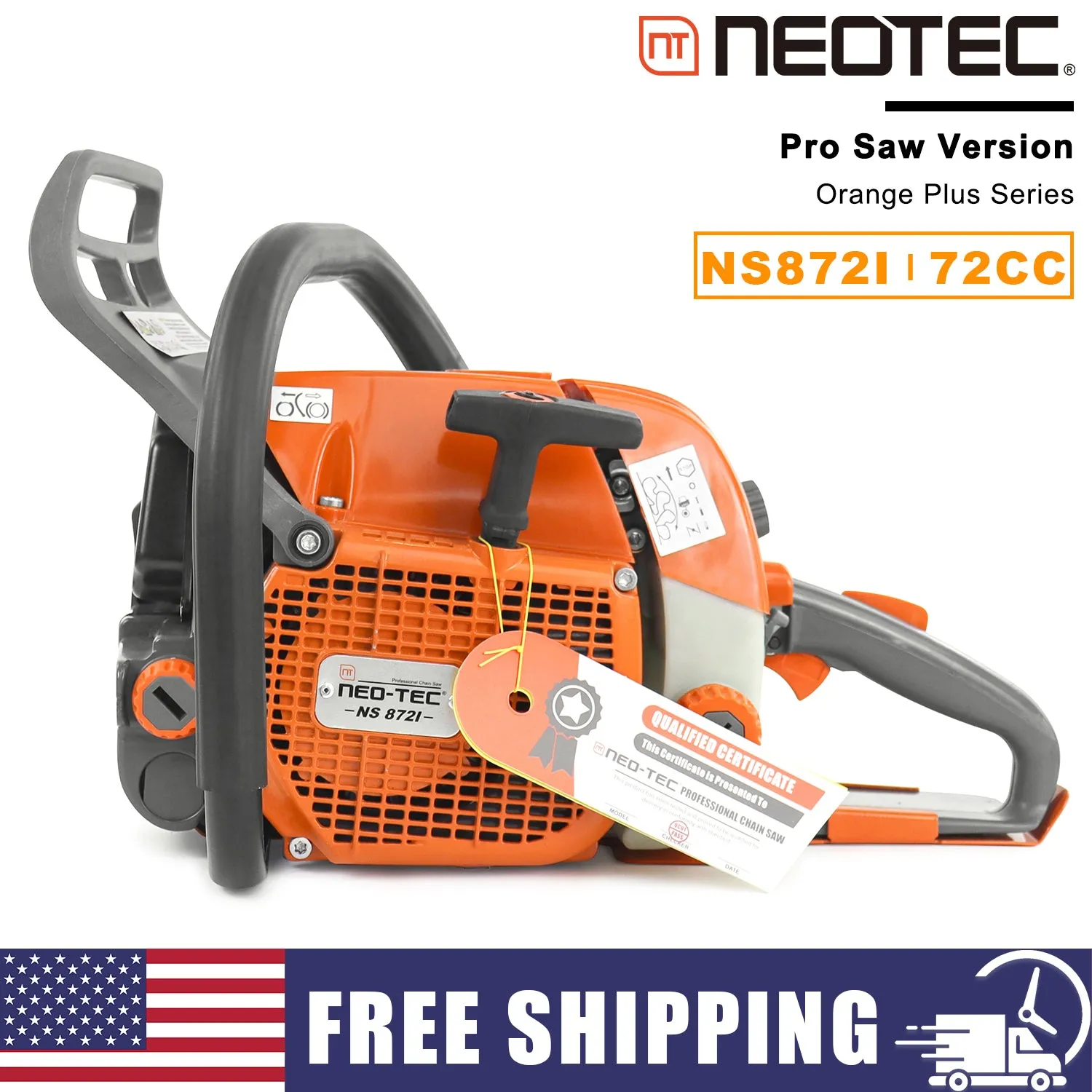 Neo-tec Chainsaw NS872i 72 70cc 24in 28 25 inch Gas Chainsaw U.S. STOCK