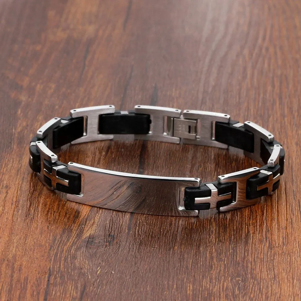 Personalized Stainless Steel Bracelet For Men - Fashion Jewelry For Men - Biker Chain Design Bracelet For Men