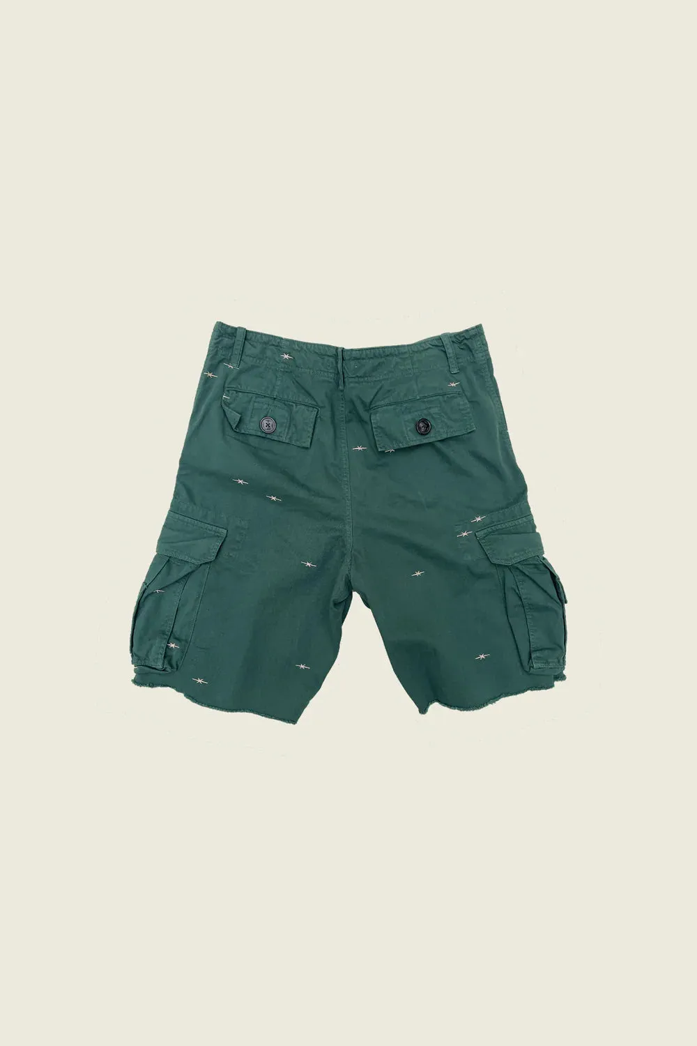 PHIPPS STAR EMBOIRDERED CARGO SHORTS GREEN