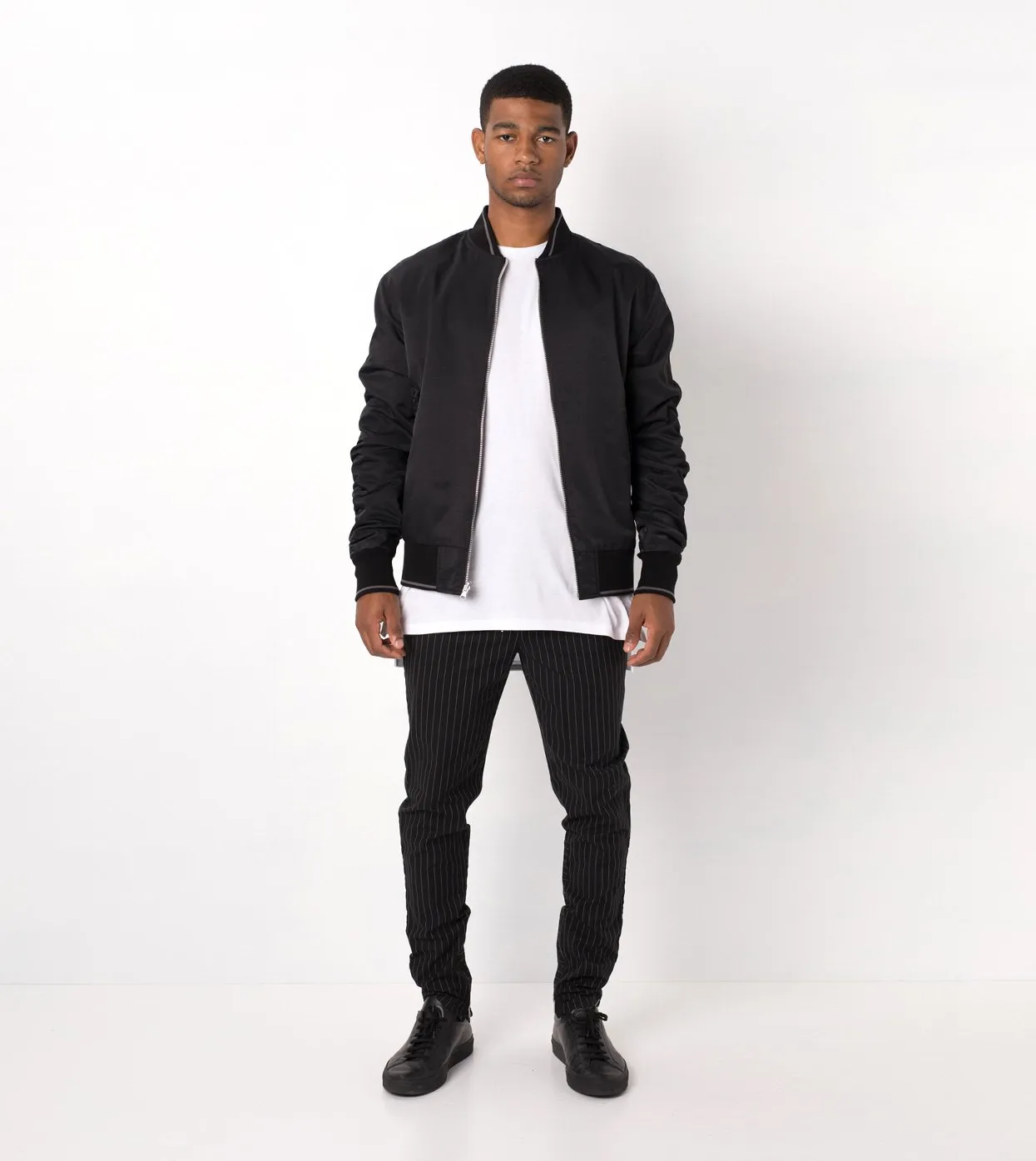 Pinstripe Reversible Bomber Black/White - Sale