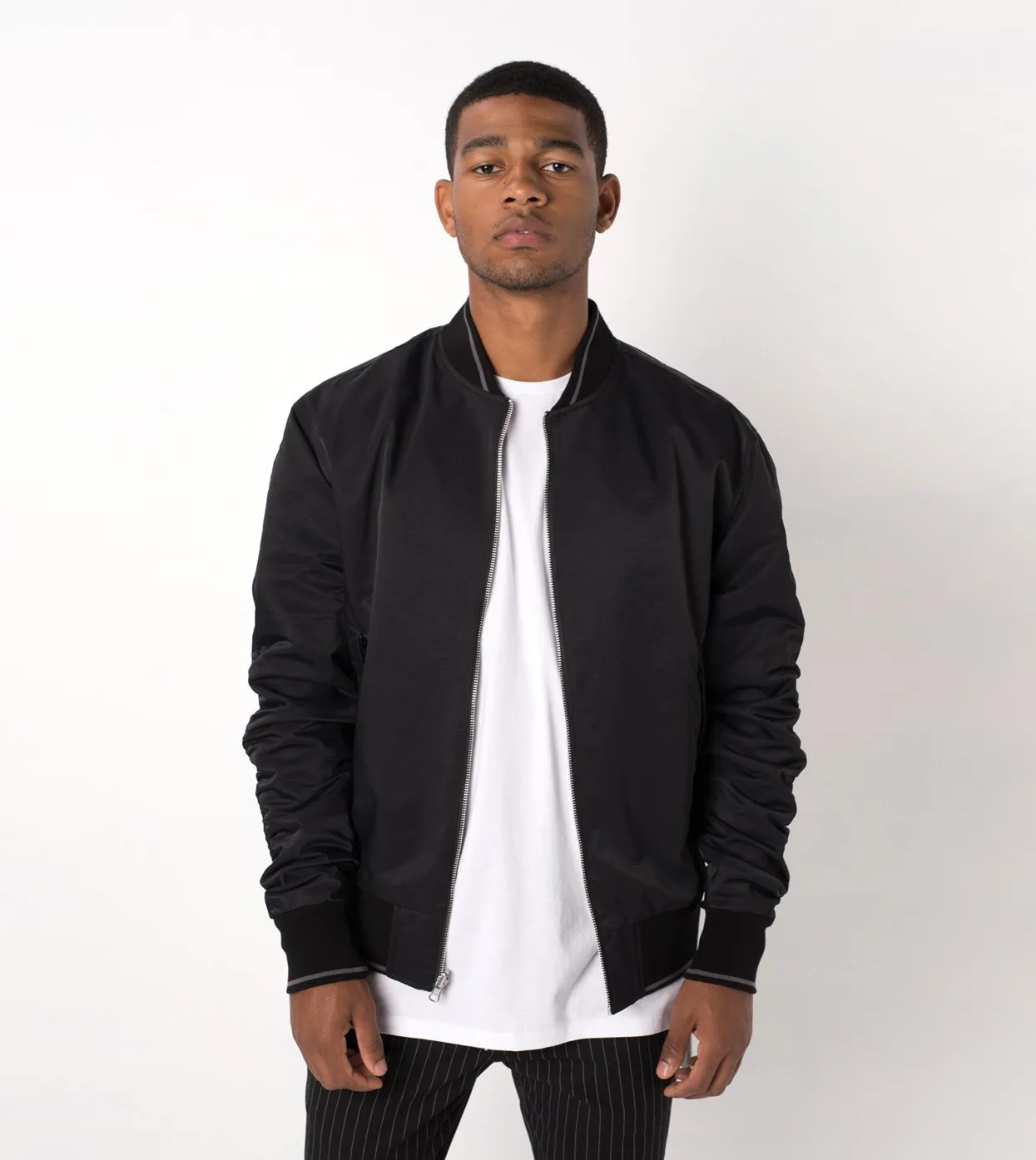 Pinstripe Reversible Bomber Black/White - Sale