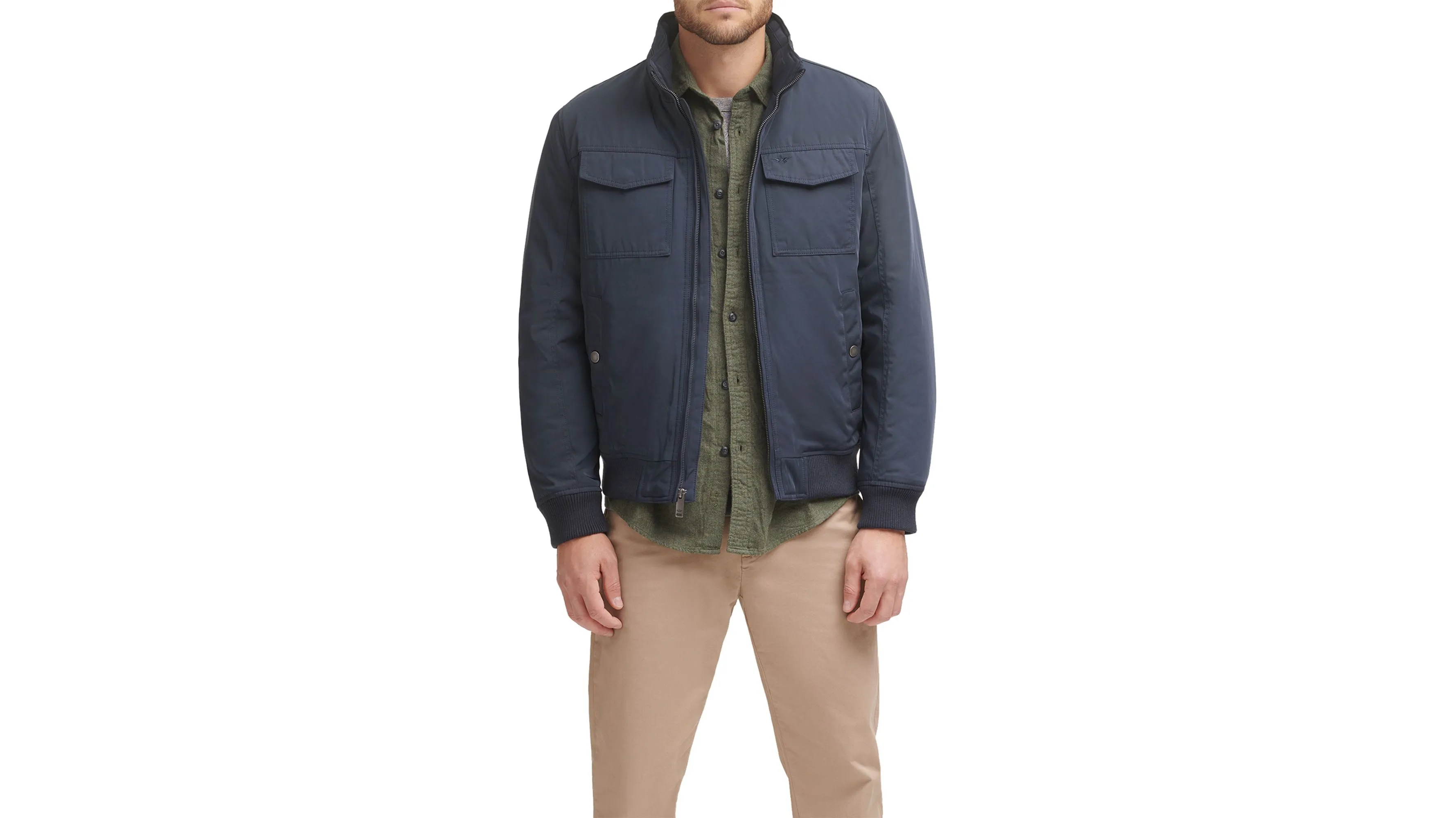 Polytwill 2-Pocket Military Bomber Jacket