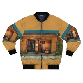 "Morning Talk on Taos Pueblo" Adobe Bomber Jacket