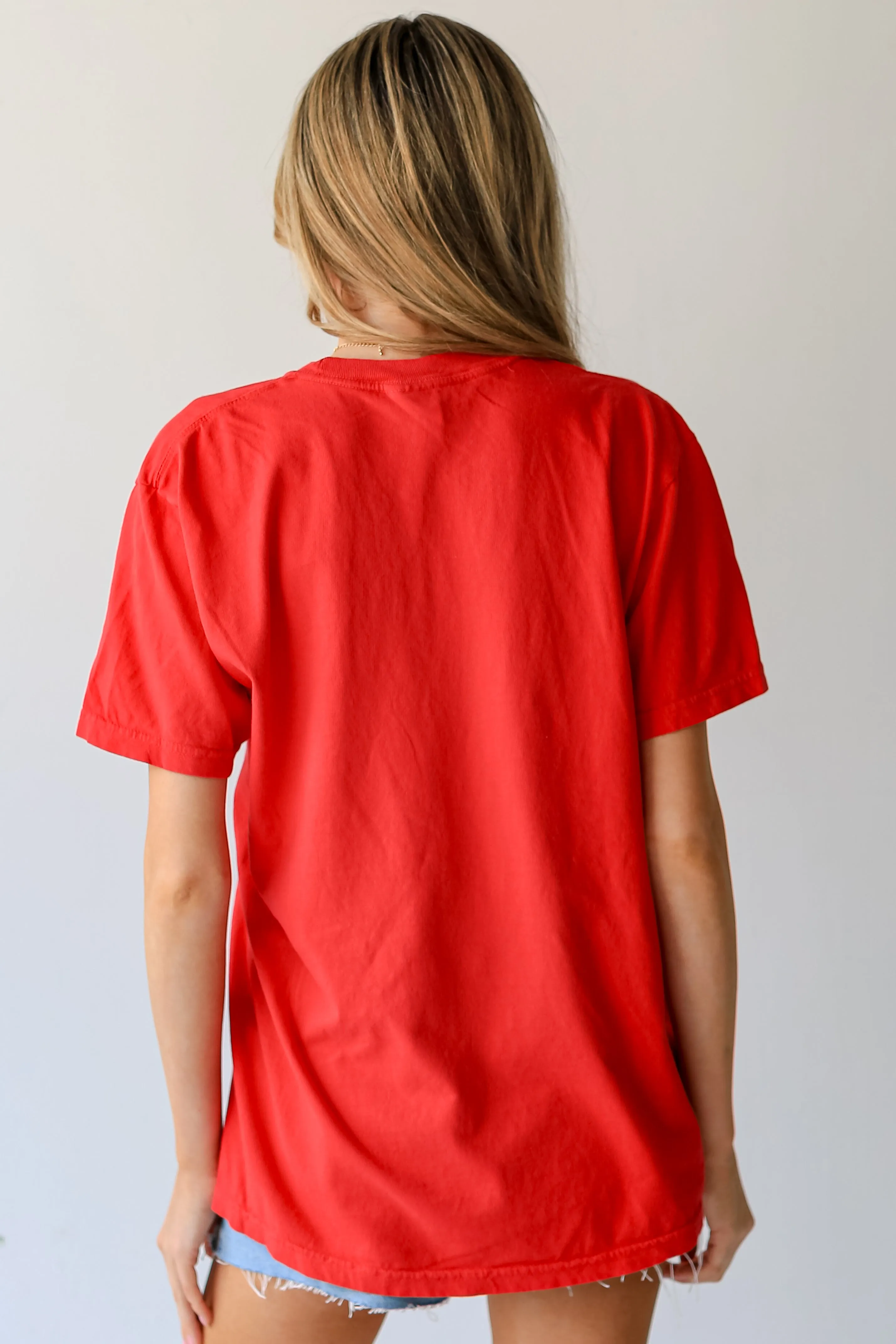 Red Atlanta Baseball Block Letter Tee