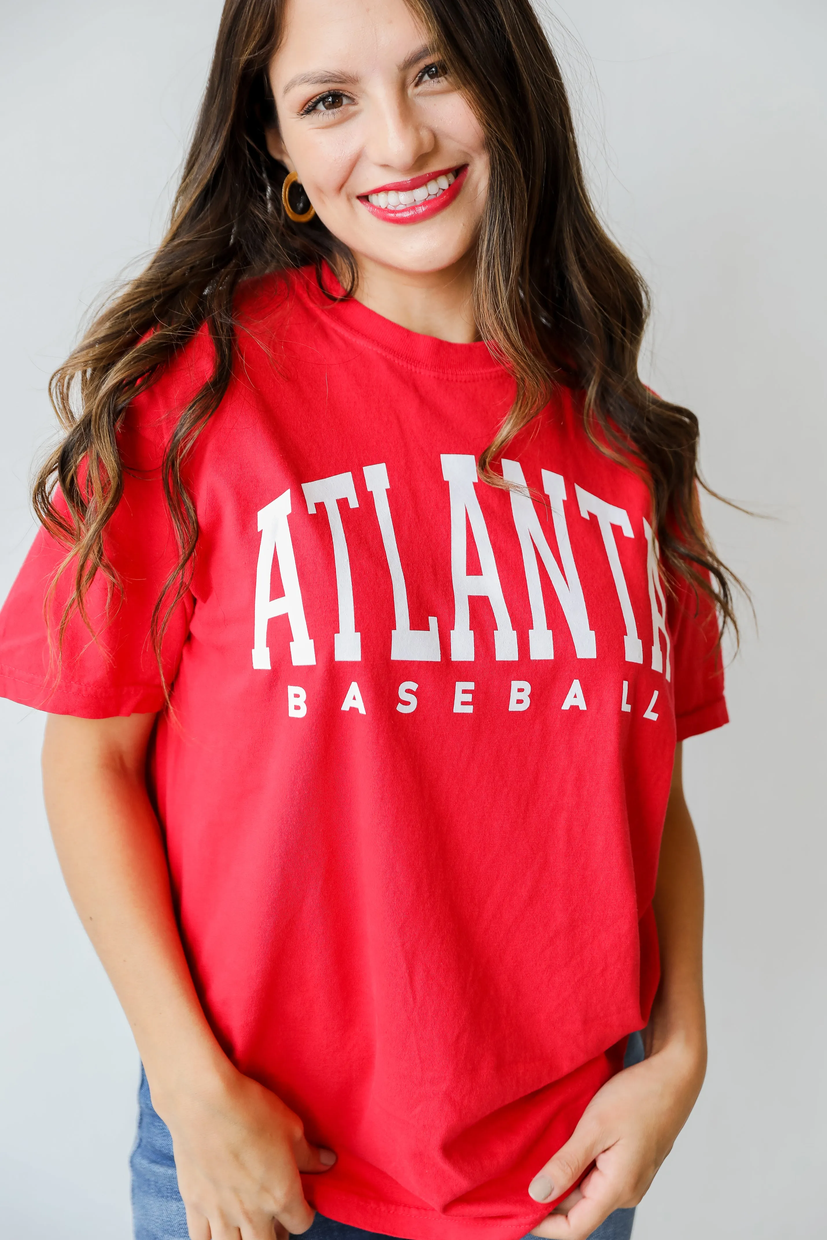 Red Atlanta Baseball Graphic Tee