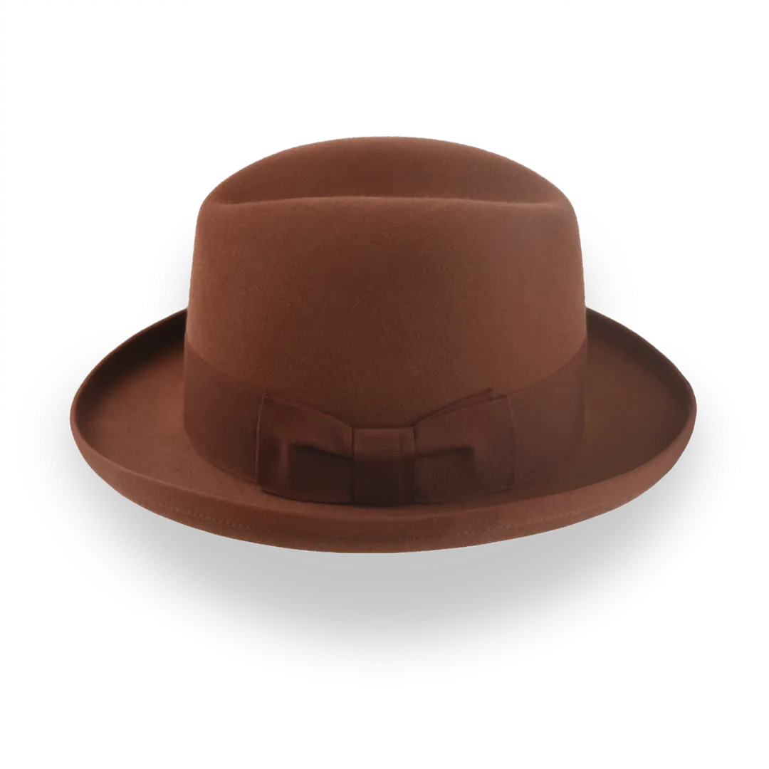 Rust Homburg Hat For Men in Rich Fur Felt | The Mage