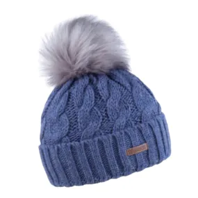 Sabbot Linda Faux Fur Bobble Hat Denim Blue