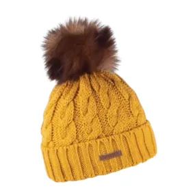 Sabbot Linda Faux Fur Bobble Hat Mustard