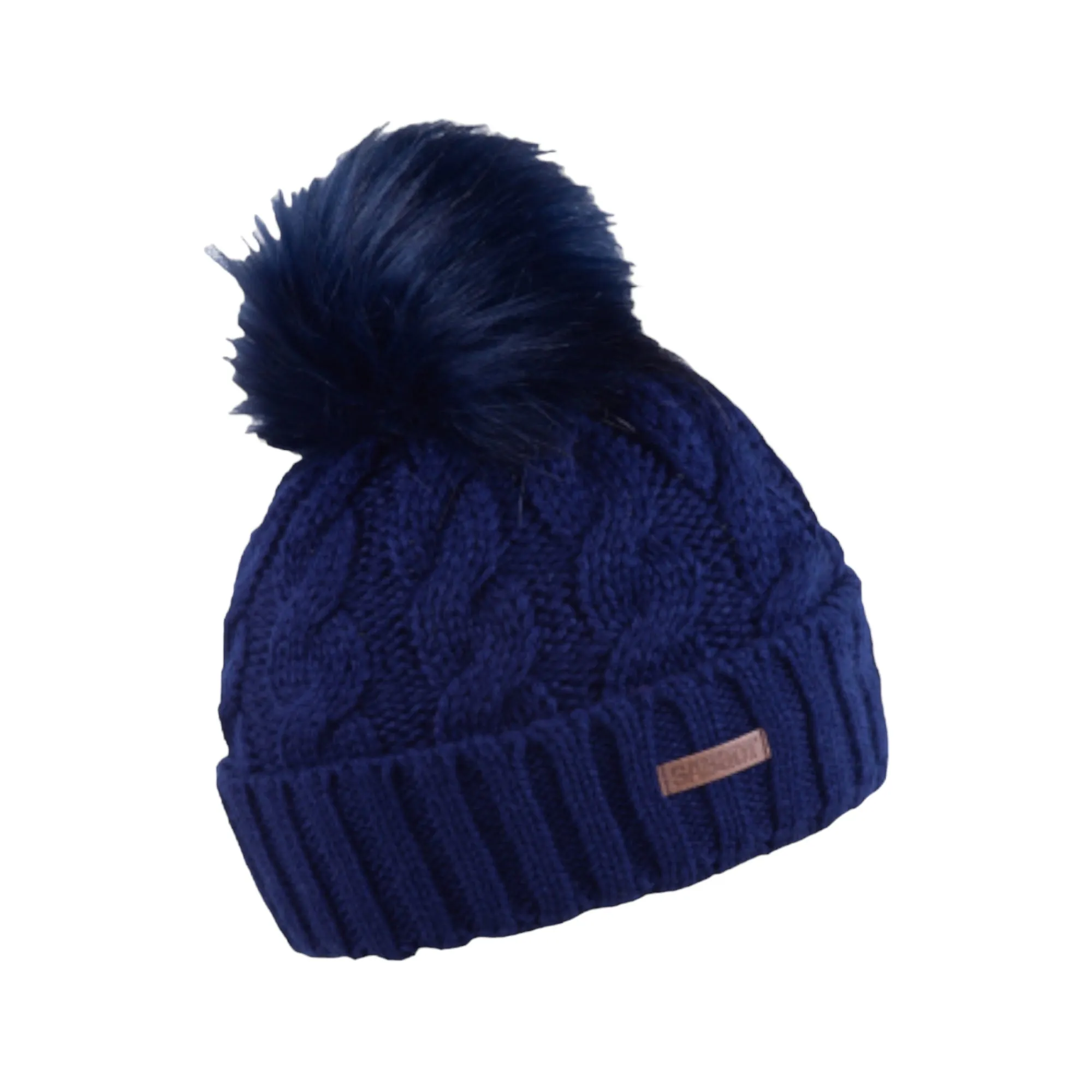 Sabbot Linda Faux Fur Bobble Hat Navy