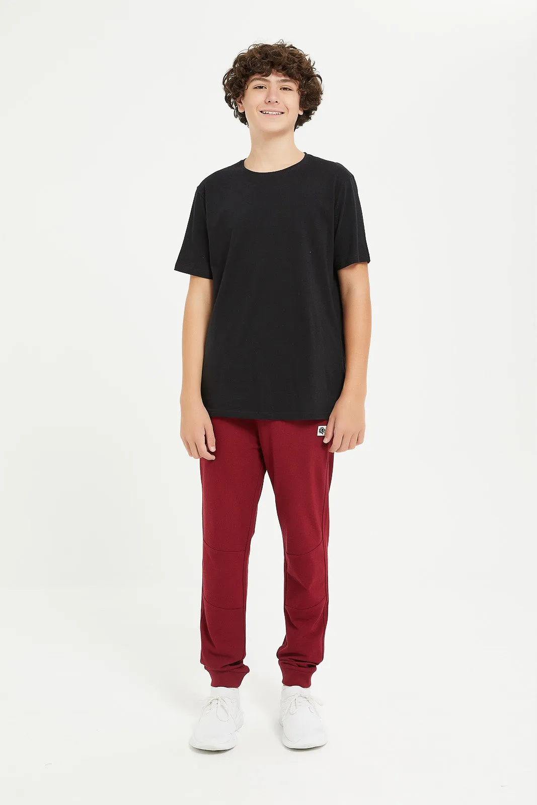 Senior Boys Burgundy Pique Active Pants