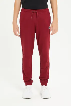 Senior Boys Burgundy Pique Active Pants