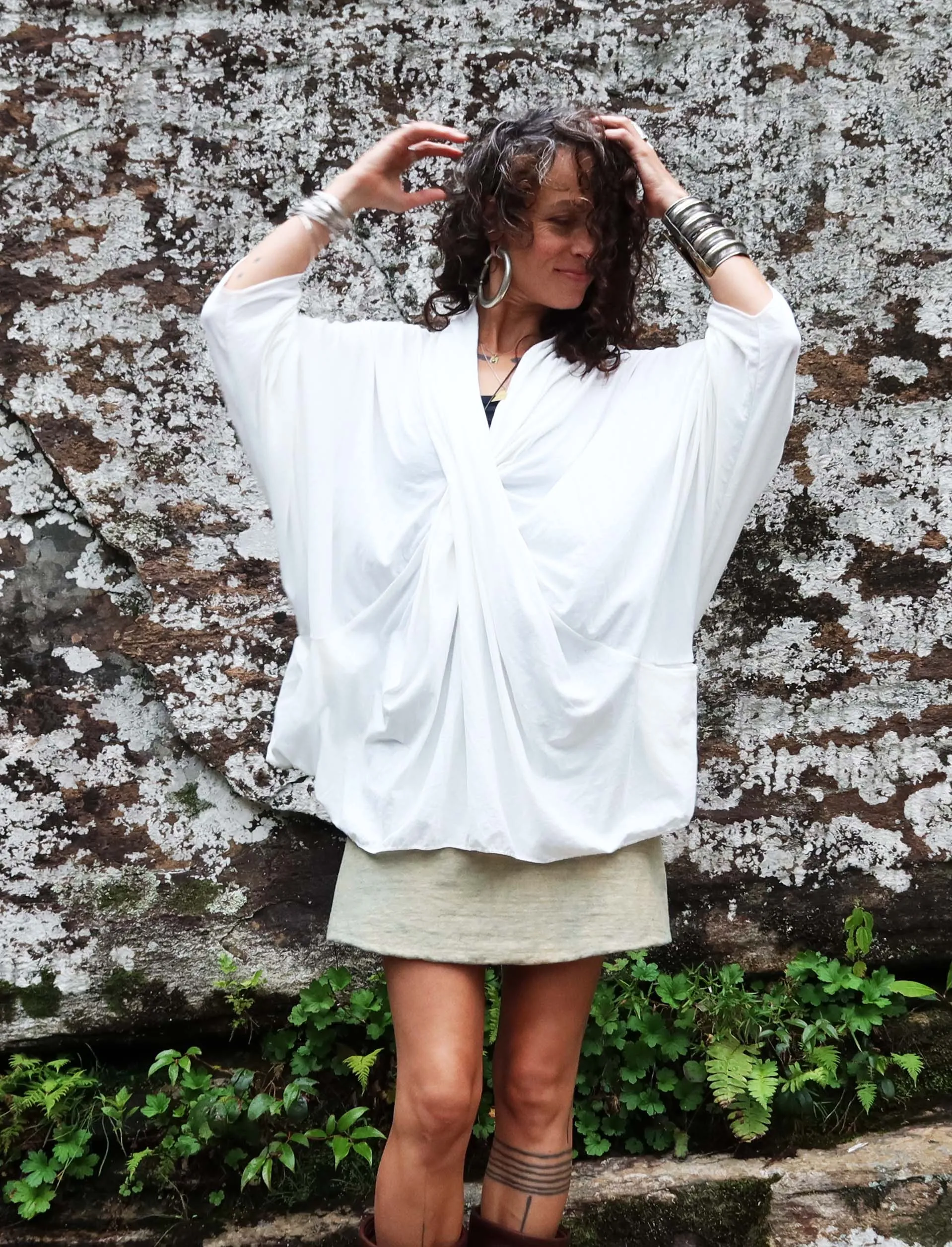 Shawl Collar Origami Shirt Kaftan