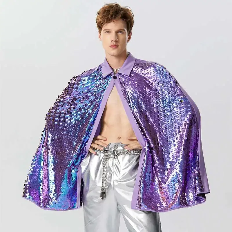 Shiny Sequins Cape Outer