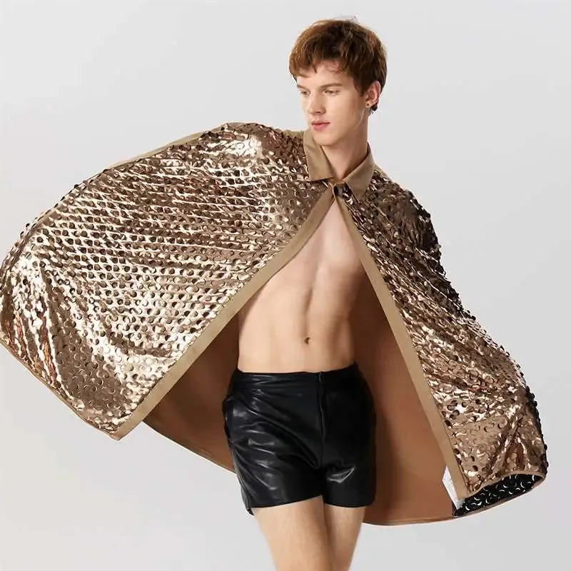 Shiny Sequins Cape Outer