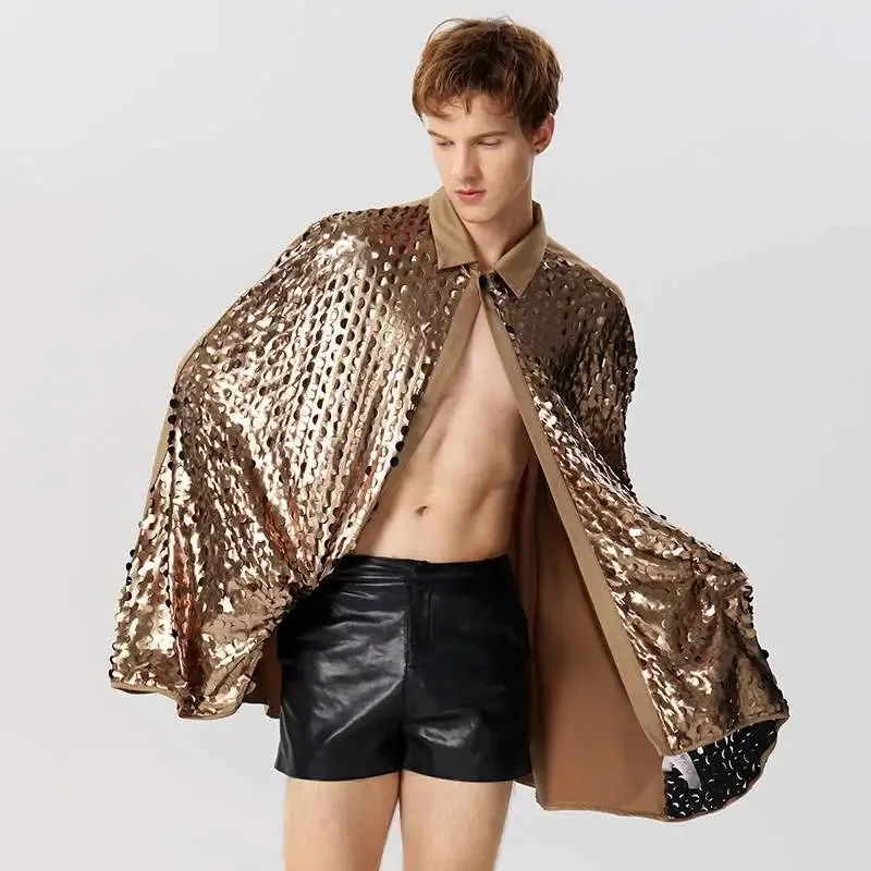 Shiny Sequins Cape Outer