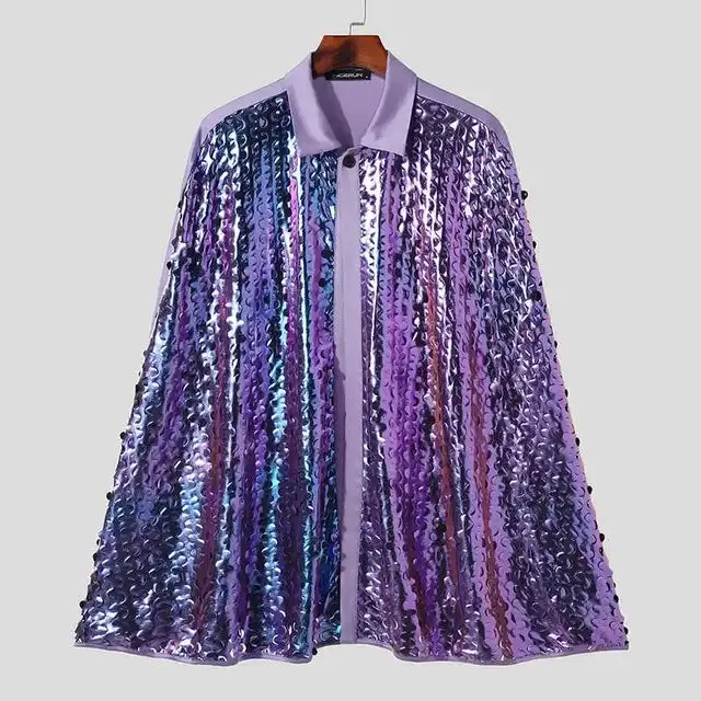 Shiny Sequins Cape Outer