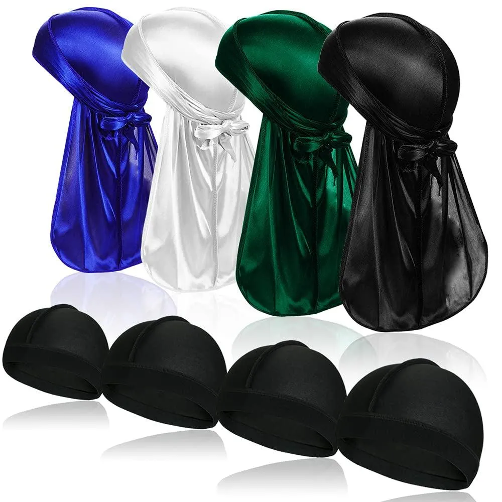 Silky Men Durag Set with Wave Cap 4 Pcs