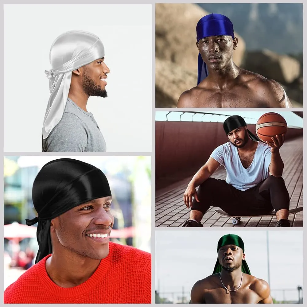 Silky Men Durag Set with Wave Cap 4 Pcs