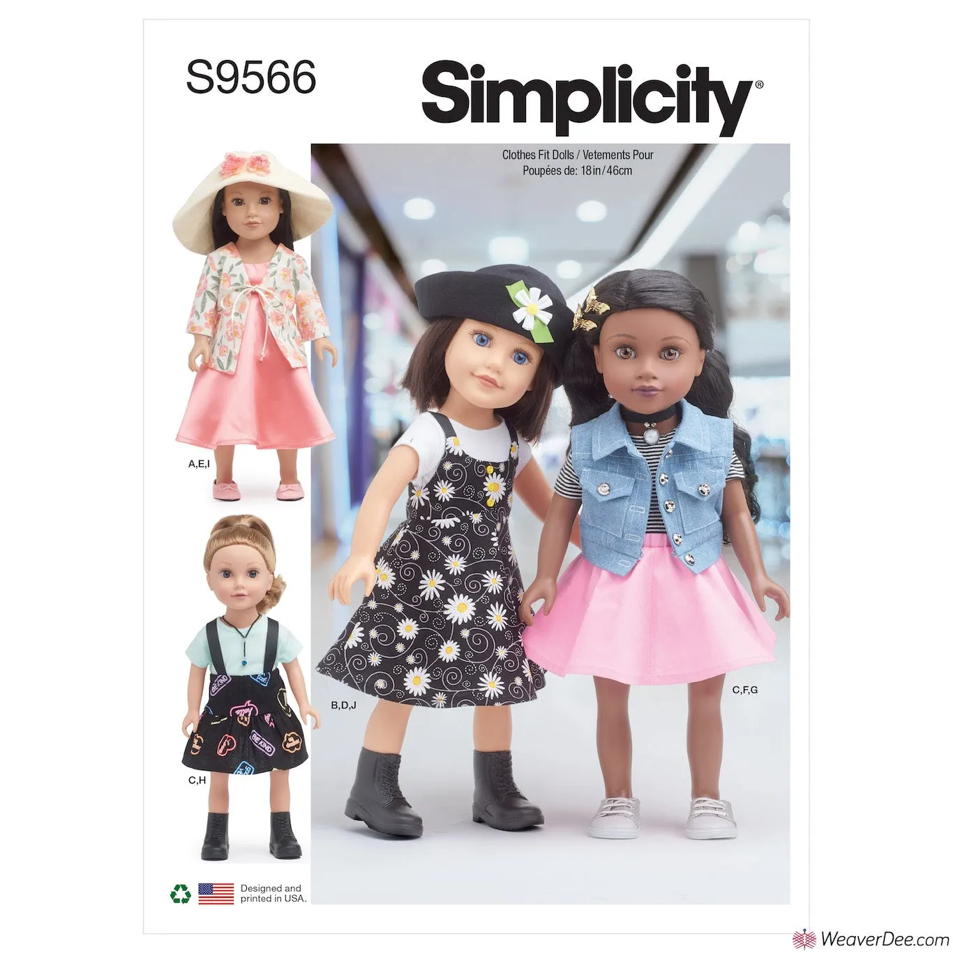 Simplicity Pattern S9566 Doll Clothes 18"