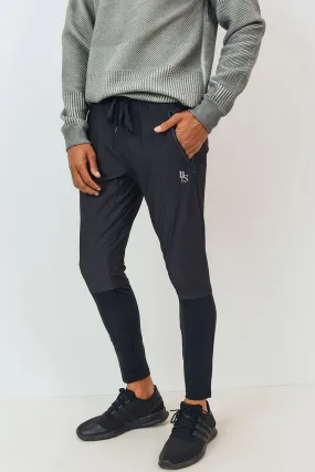 SOLD OUT Laser Cut Colorblock Athletic Joggers - Black