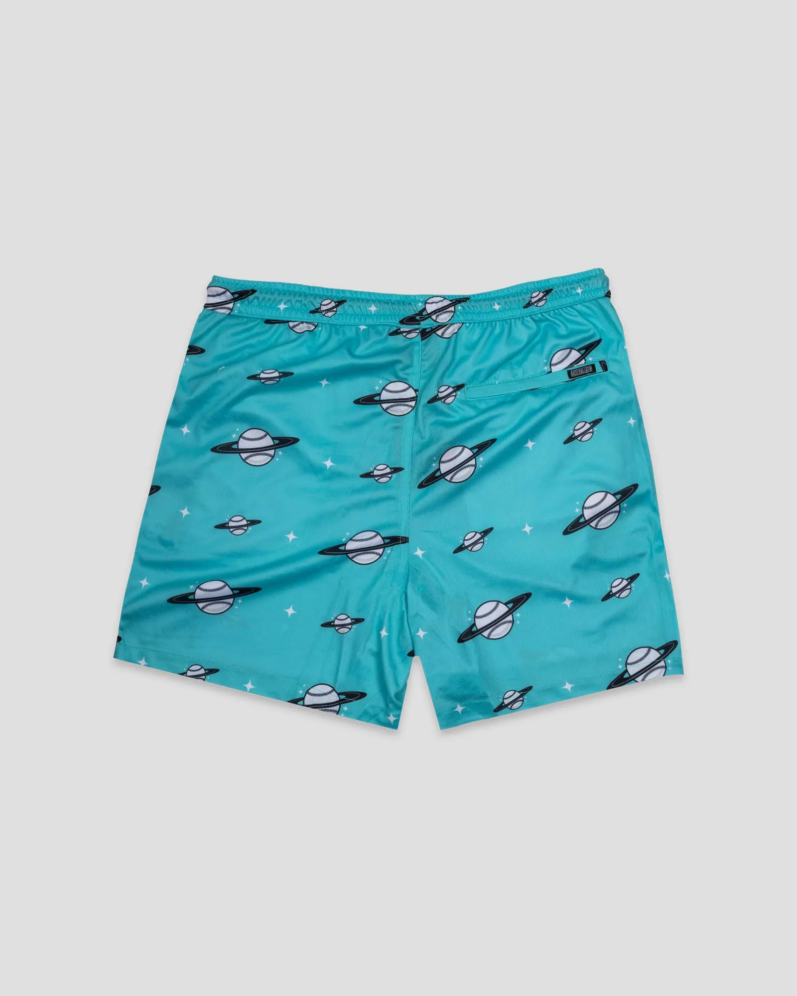 Space Ball Diamond Air Youth Mesh Shorts - Black and Teal