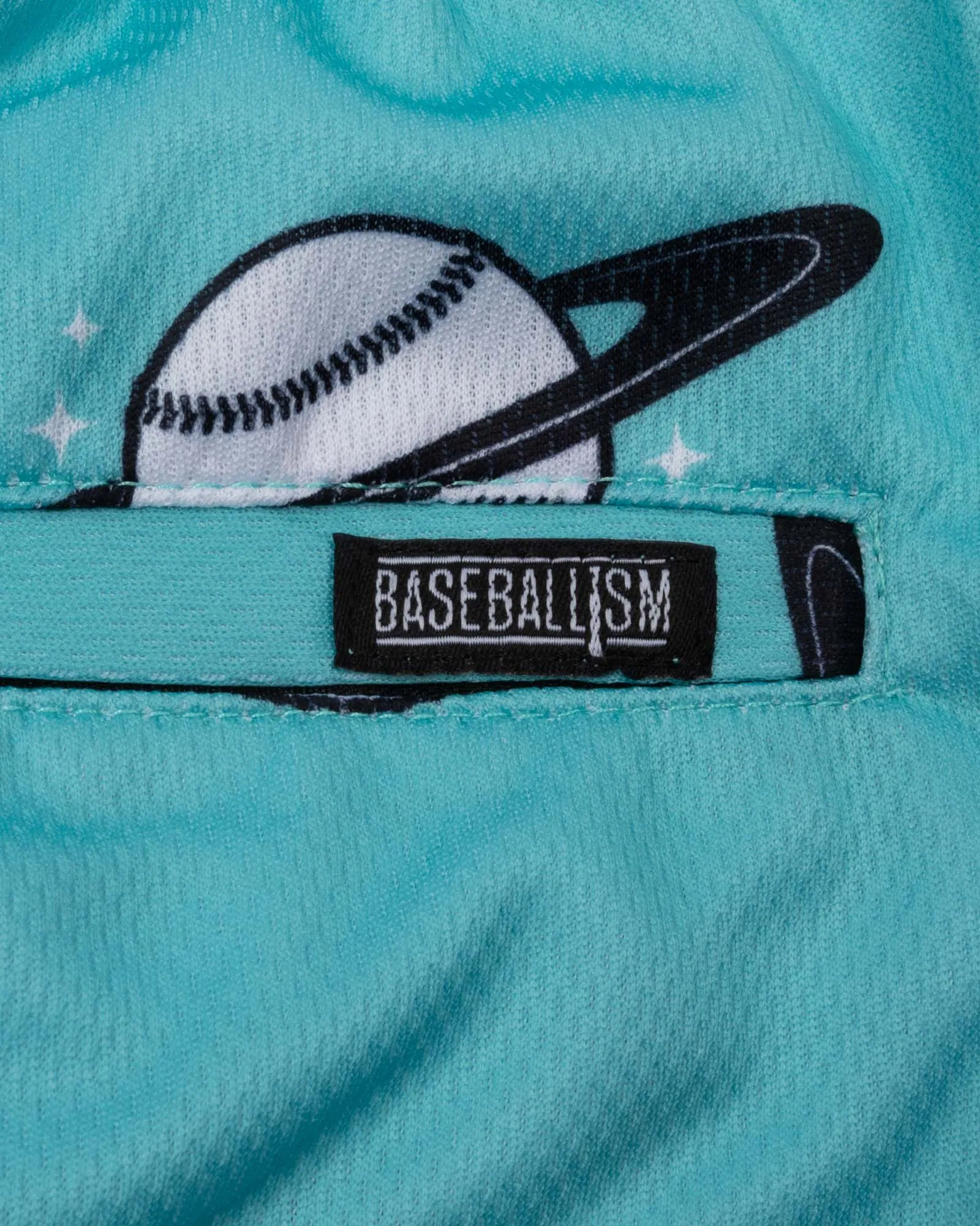 Space Ball Diamond Air Youth Mesh Shorts - Black and Teal