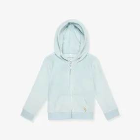 Starry Blue Velour Zip Hoodie