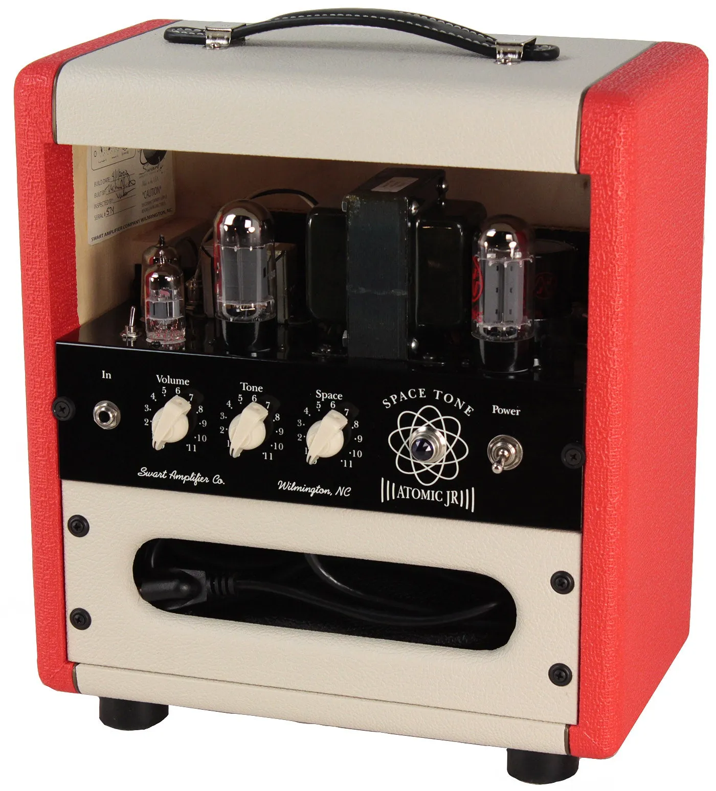 Swart Space Tone Atomic Jr Amp, Ivory, Red