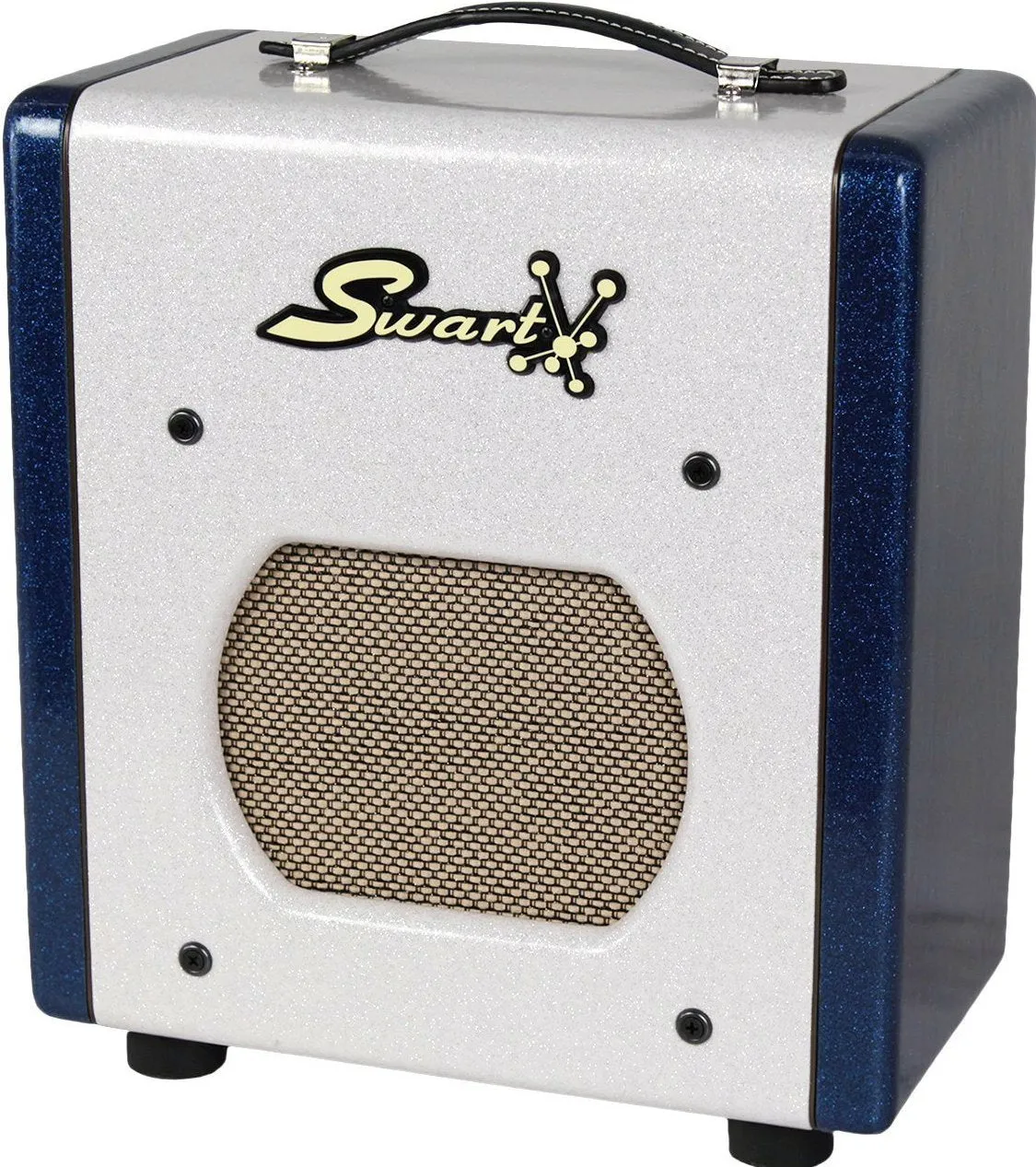 Swart Space Tone Atomic Jr Amp, White, Blue Sparkle