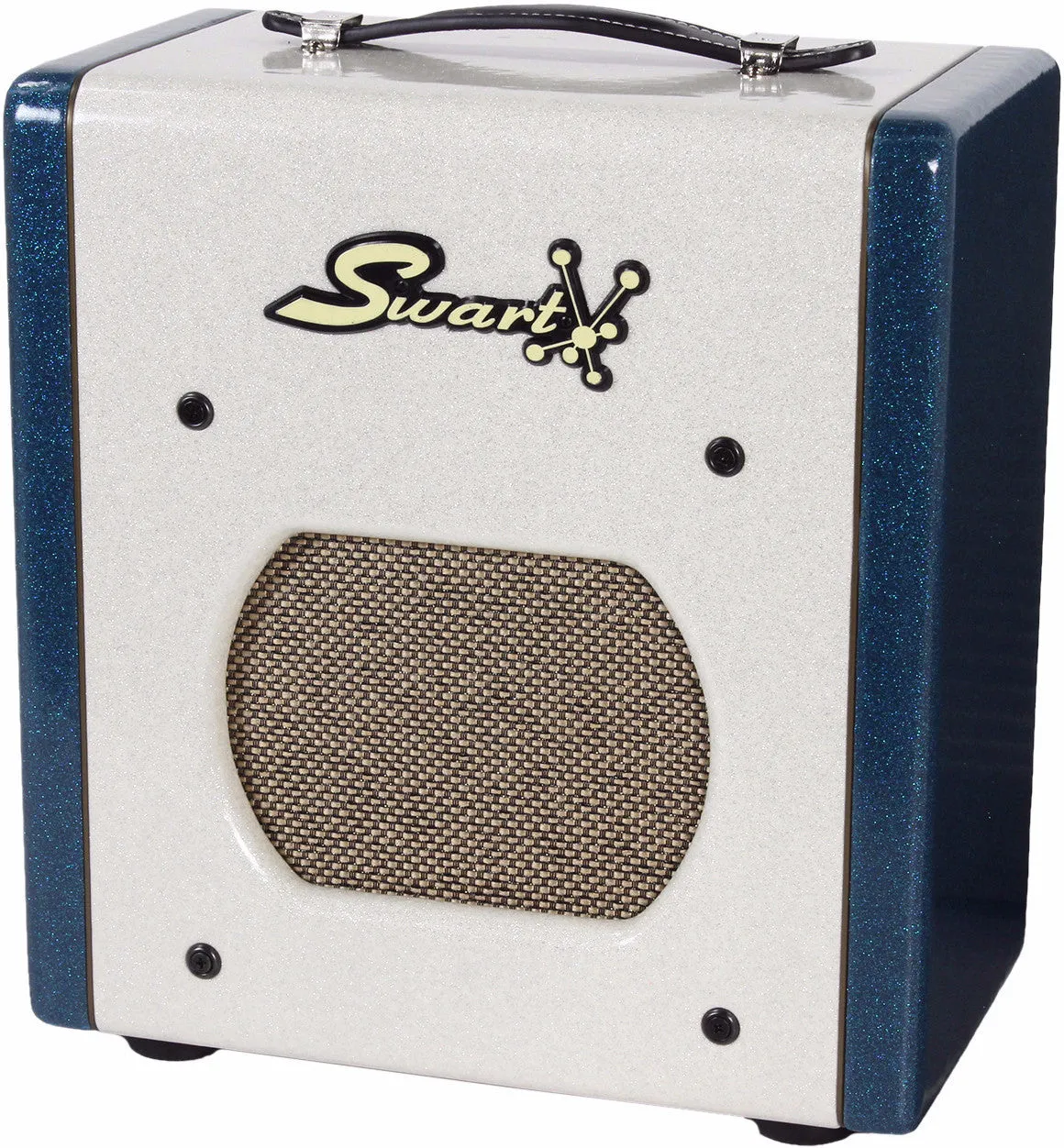 Swart Space Tone Atomic Jr Amp, White, Ocean Sparkle