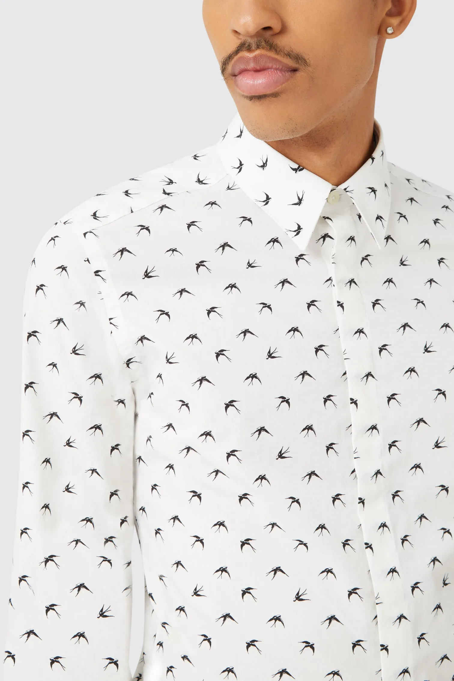 Tang Slim Fit White Cotton Shirt TT x AM - ARCHIVE