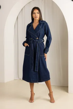 Taryn Denim Trench Coat