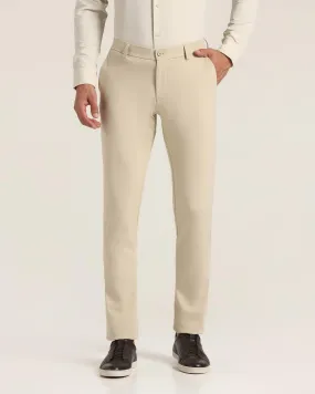 TechPro Slim Fit B-91 Casual Beige Solid Khakis - Ziea