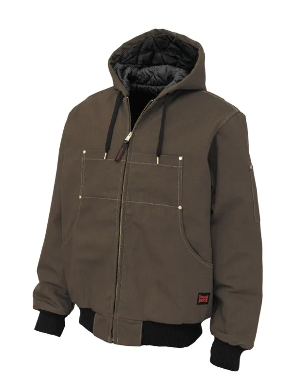 Tough Duck Hooded Bomber Jacket - Dark Brown