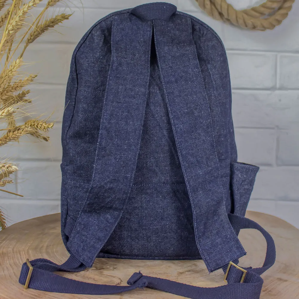 Upcycled Patched Denim & Felt Jeans Travel Backpack