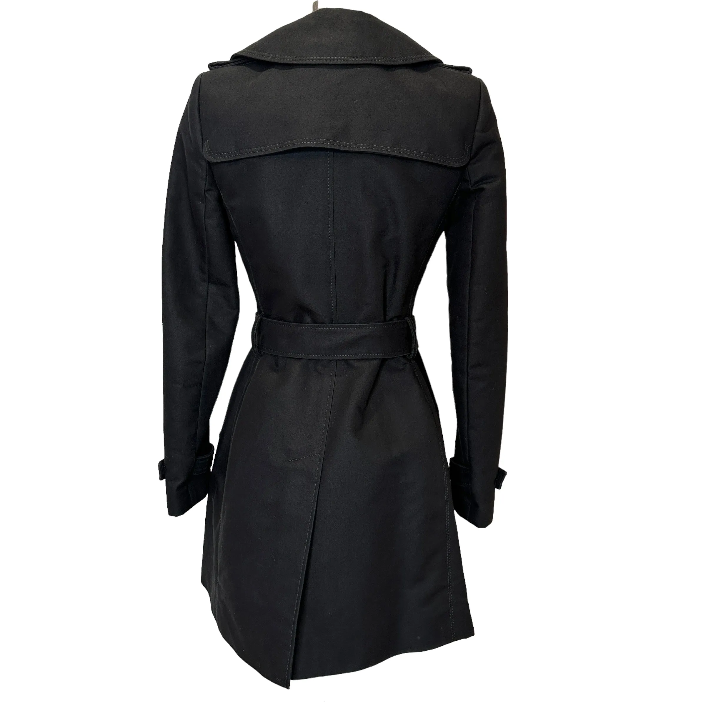 Vintage Black Trench Coat - XS