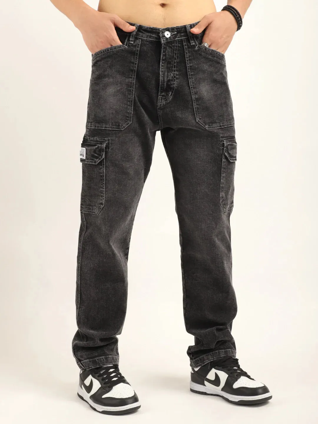 Wales Dark Grey Denim Cargo