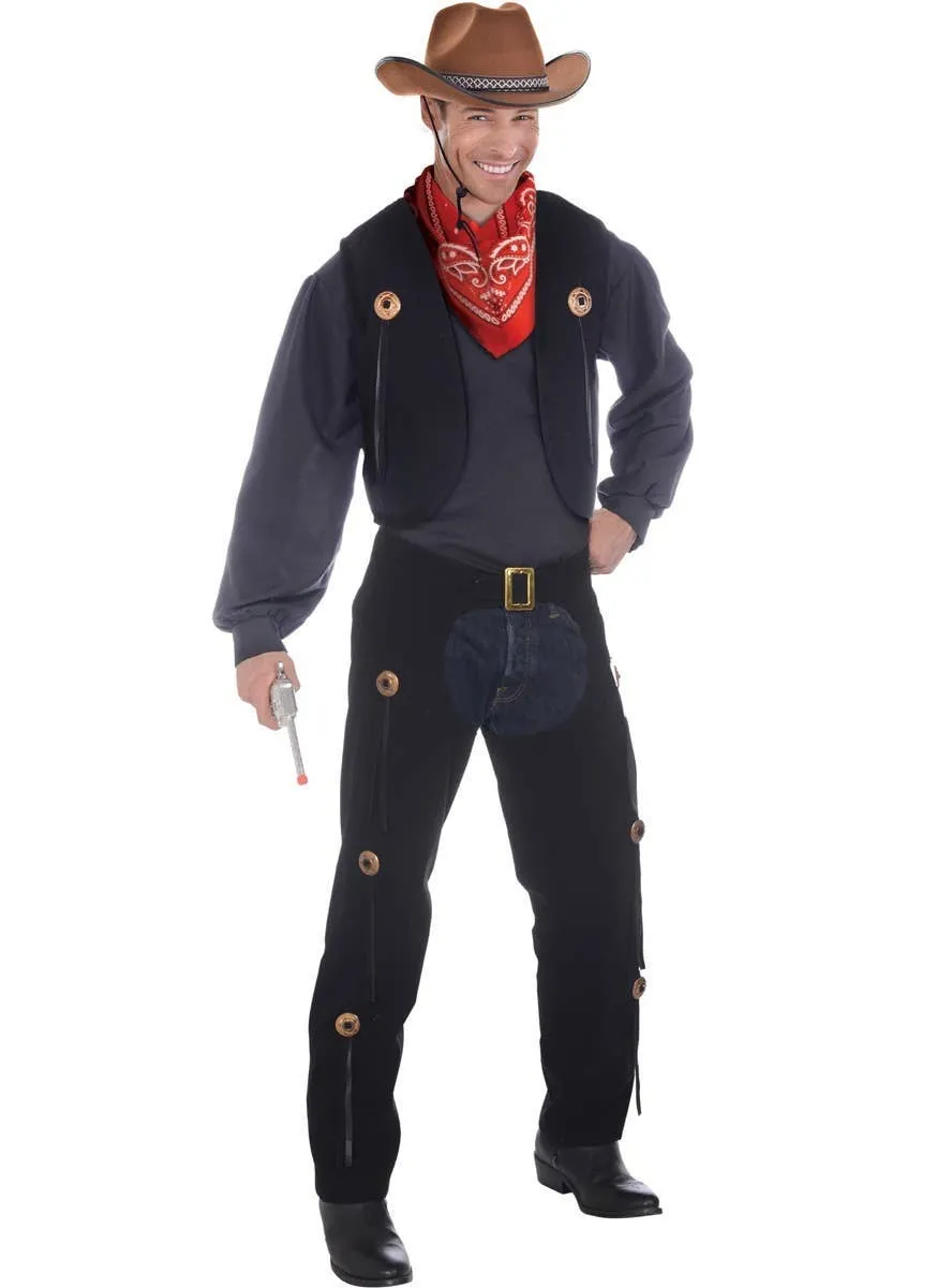 Wild West Cowboy Mens Vest and Chaps Plus Size Costume